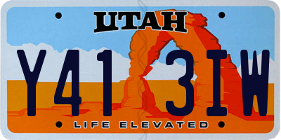 UT license plate Y413IW