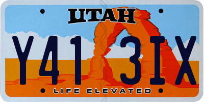 UT license plate Y413IX