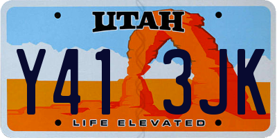UT license plate Y413JK
