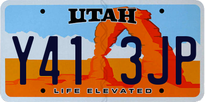 UT license plate Y413JP