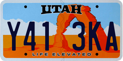 UT license plate Y413KA