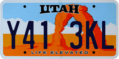 UT license plate Y413KL