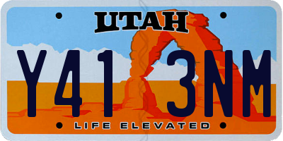 UT license plate Y413NM