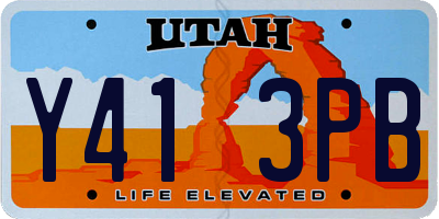 UT license plate Y413PB