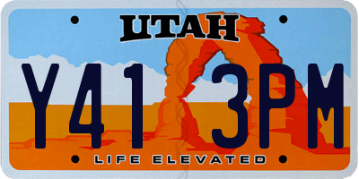 UT license plate Y413PM