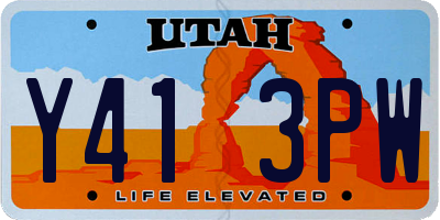 UT license plate Y413PW