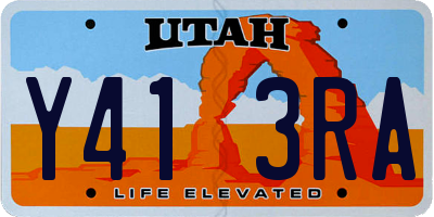 UT license plate Y413RA