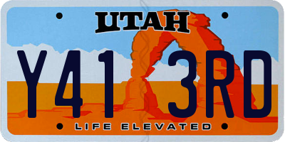 UT license plate Y413RD