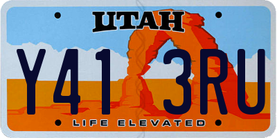 UT license plate Y413RU
