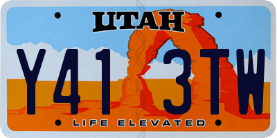 UT license plate Y413TW