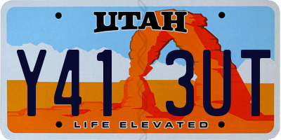 UT license plate Y413UT