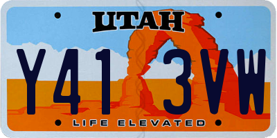 UT license plate Y413VW