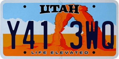 UT license plate Y413WQ