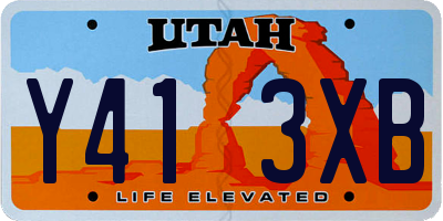 UT license plate Y413XB