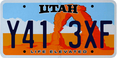 UT license plate Y413XF