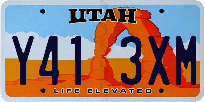 UT license plate Y413XM