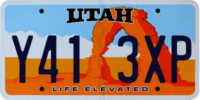 UT license plate Y413XP