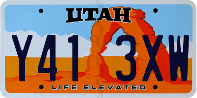 UT license plate Y413XW