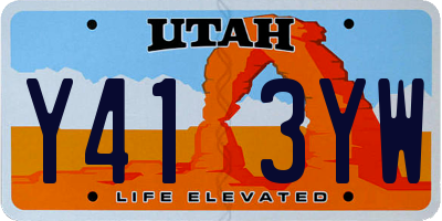 UT license plate Y413YW