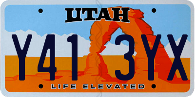 UT license plate Y413YX