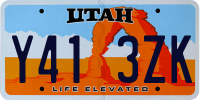 UT license plate Y413ZK