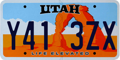 UT license plate Y413ZX