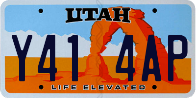 UT license plate Y414AP