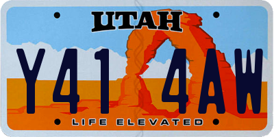 UT license plate Y414AW