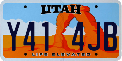 UT license plate Y414JB