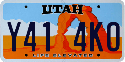 UT license plate Y414KO