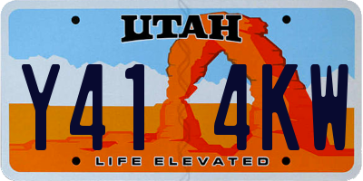 UT license plate Y414KW