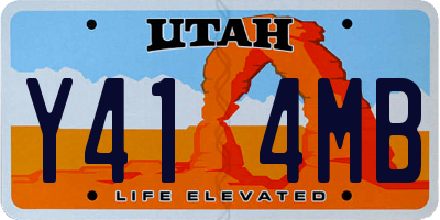 UT license plate Y414MB