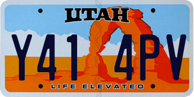 UT license plate Y414PV