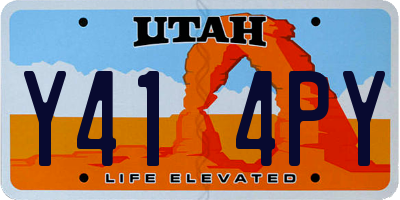 UT license plate Y414PY