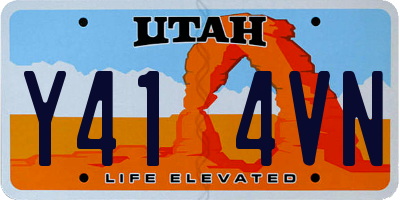 UT license plate Y414VN