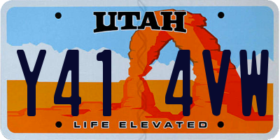 UT license plate Y414VW
