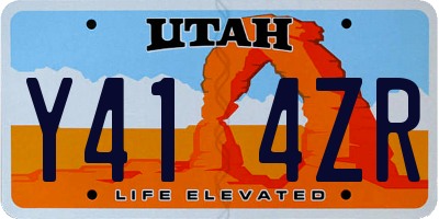 UT license plate Y414ZR