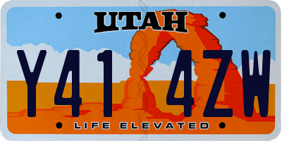 UT license plate Y414ZW
