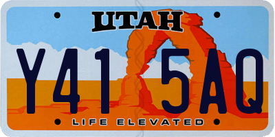 UT license plate Y415AQ