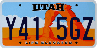 UT license plate Y415GZ
