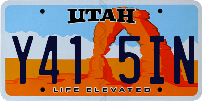 UT license plate Y415IN