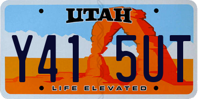 UT license plate Y415UT