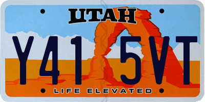 UT license plate Y415VT