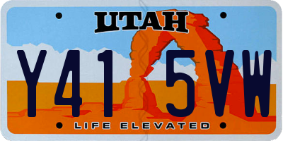 UT license plate Y415VW