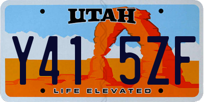 UT license plate Y415ZF