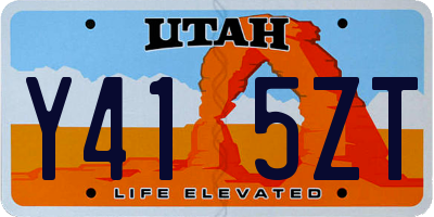 UT license plate Y415ZT
