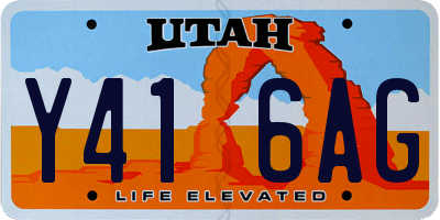 UT license plate Y416AG