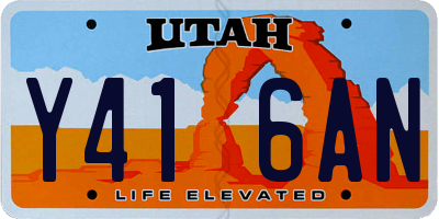 UT license plate Y416AN