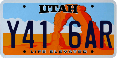 UT license plate Y416AR