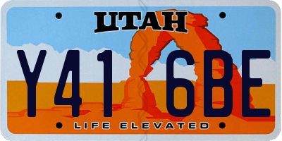 UT license plate Y416BE